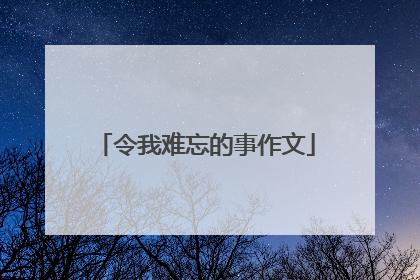 令我难忘的事作文