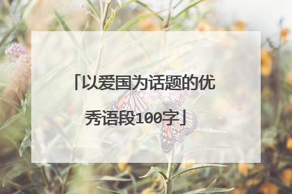 以爱国为话题的优秀语段100字