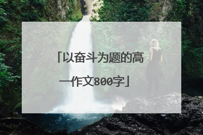 以奋斗为题的高一作文800字