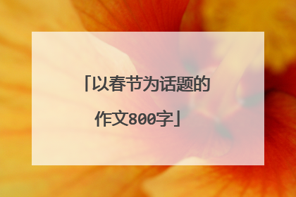 以春节为话题的作文800字