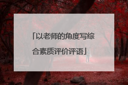 以老师的角度写综合素质评价评语