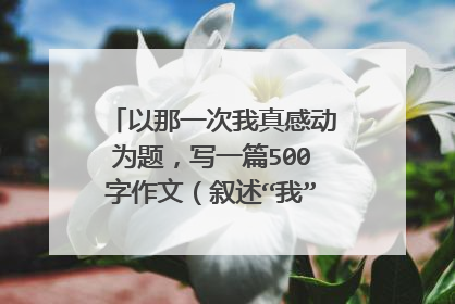 以那一次我真感动为题,写一篇500字作文(叙述“我”家庭变故的事情)