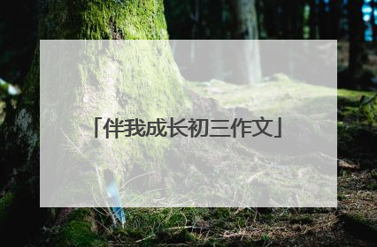 伴我成长初三作文
