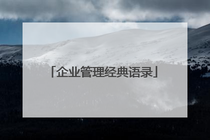 企业管理经典语录