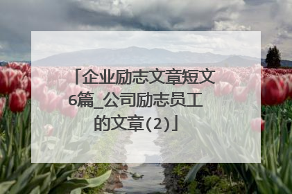 企业励志文章短文6篇_公司励志员工的文章(2)
