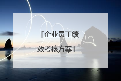 企业员工绩效考核方案