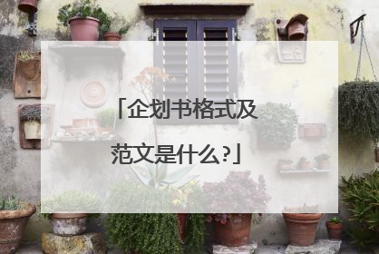企划书格式及范文是什么?