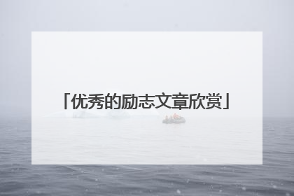优秀的励志文章欣赏