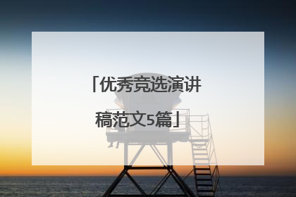优秀竞选演讲稿范文5篇