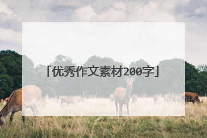 优秀作文素材200字