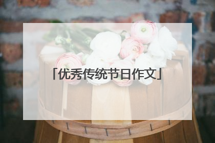 优秀传统节日作文