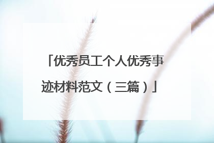 优秀员工个人优秀事迹材料范文(三篇)