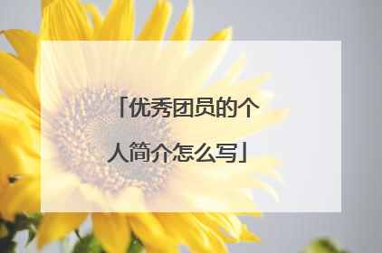 优秀团员的个人简介怎么写