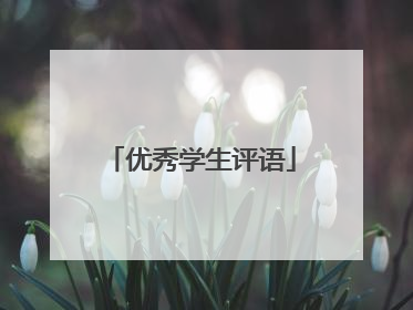 优秀学生评语