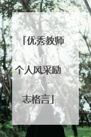 优秀教师个人风采励志格言