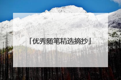 优秀随笔精选摘抄