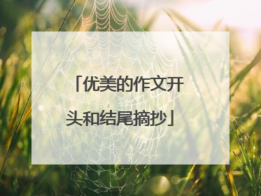 优美的作文开头和结尾摘抄