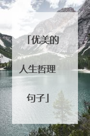 优美的人生哲理句子