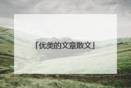 优美的文章散文