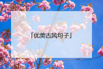 优美古风句子