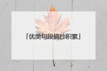 优美句段摘抄积累