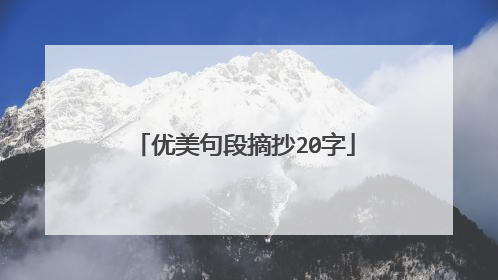 优美句段摘抄20字