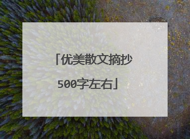 优美散文摘抄500字左右