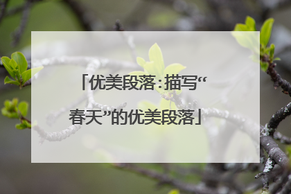 优美段落:描写“春天”的优美段落