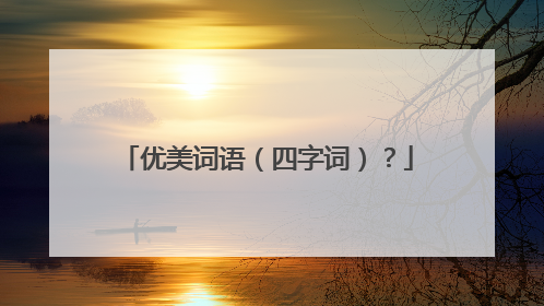 优美词语(四字词)?