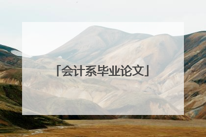 会计系毕业论文
