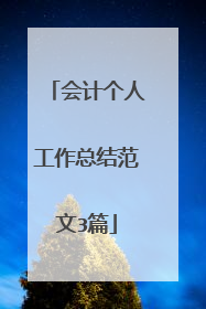 会计个人工作总结范文3篇
