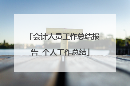 会计人员工作总结报告_个人工作总结