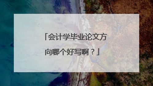 会计学毕业论文方向哪个好写啊？