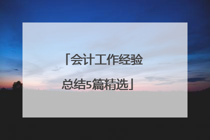会计工作经验总结5篇精选
