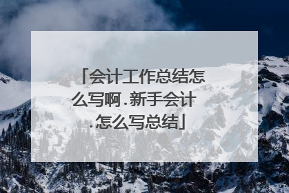 会计工作总结怎么写啊.新手会计.怎么写总结