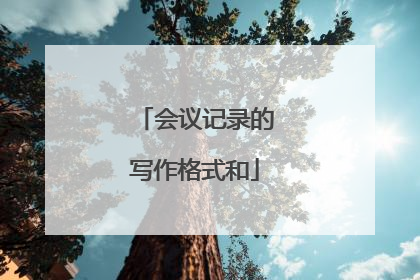 会议记录的写作格式和