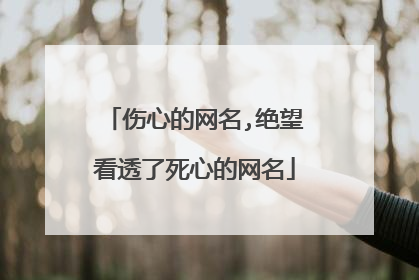 伤心的网名,绝望看透了死心的网名