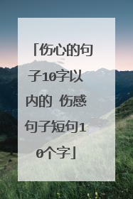 伤心的句子10字以内的 伤感句子短句10个字
