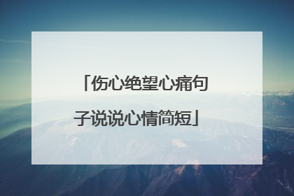 伤心绝望心痛句子说说心情简短