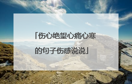 伤心绝望心痛心寒的句子伤感说说