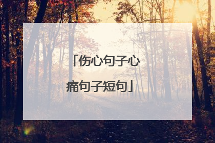 伤心句子心痛句子短句