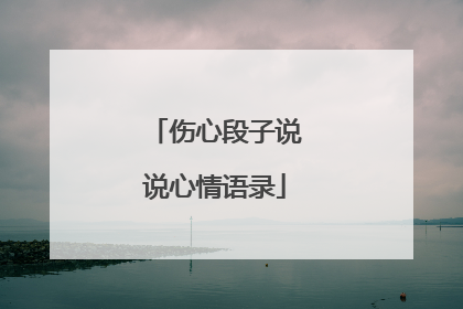 伤心段子说说心情语录