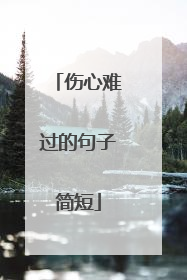 伤心难过的句子简短