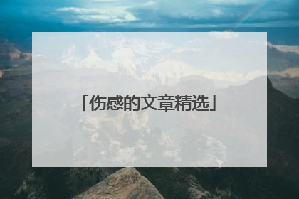 伤感的文章精选