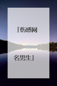 伤感网名男生