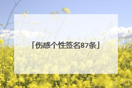 伤感个性签名87条