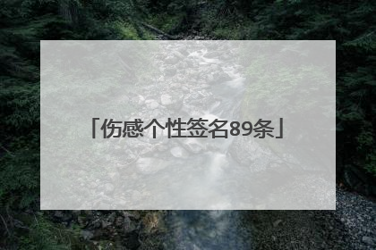 伤感个性签名89条