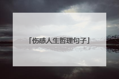 伤感人生哲理句子