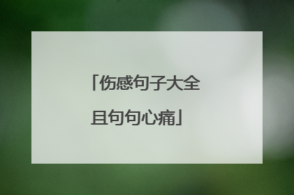 伤感句子大全且句句心痛