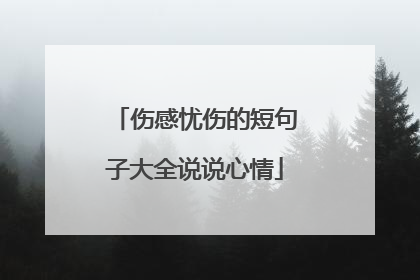 伤感忧伤的短句子大全说说心情